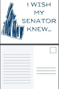 I wish my senator knew postcard